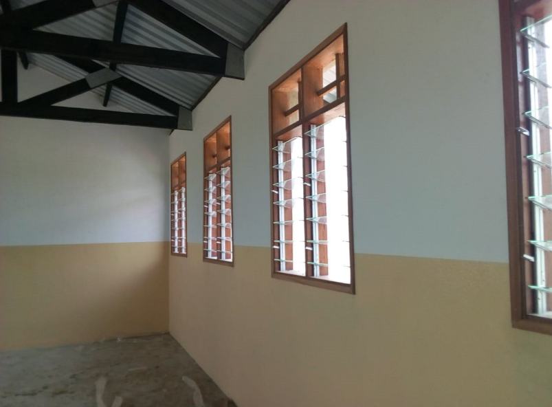 Interior de sala de aula concluída